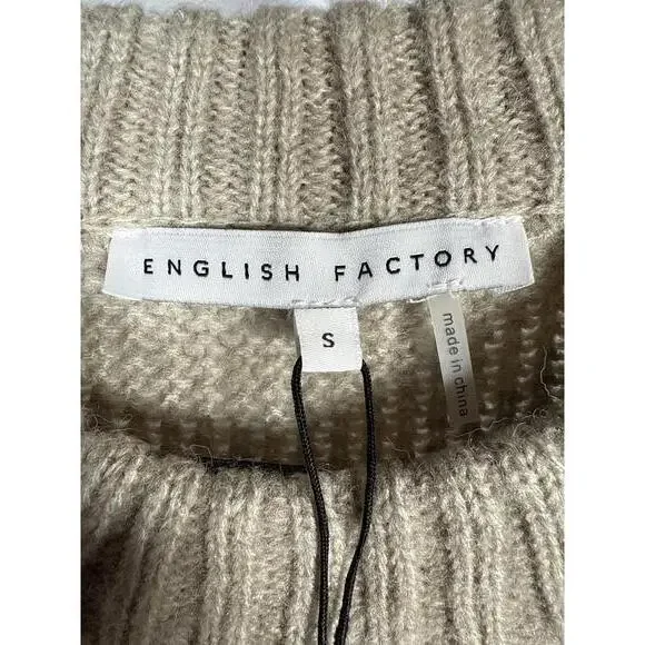 NWT English Factory Fuzzy Knit Sweater Heather Gray Size Small - Picture 5 of 6